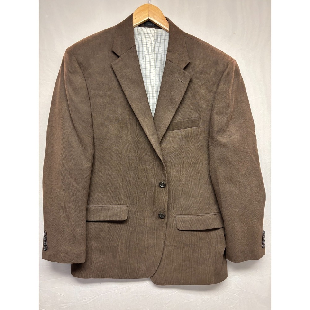 Lauren Ralph‎ Lauren Blazer Mens Brown Notch Collar Single Breasted Classic 42R